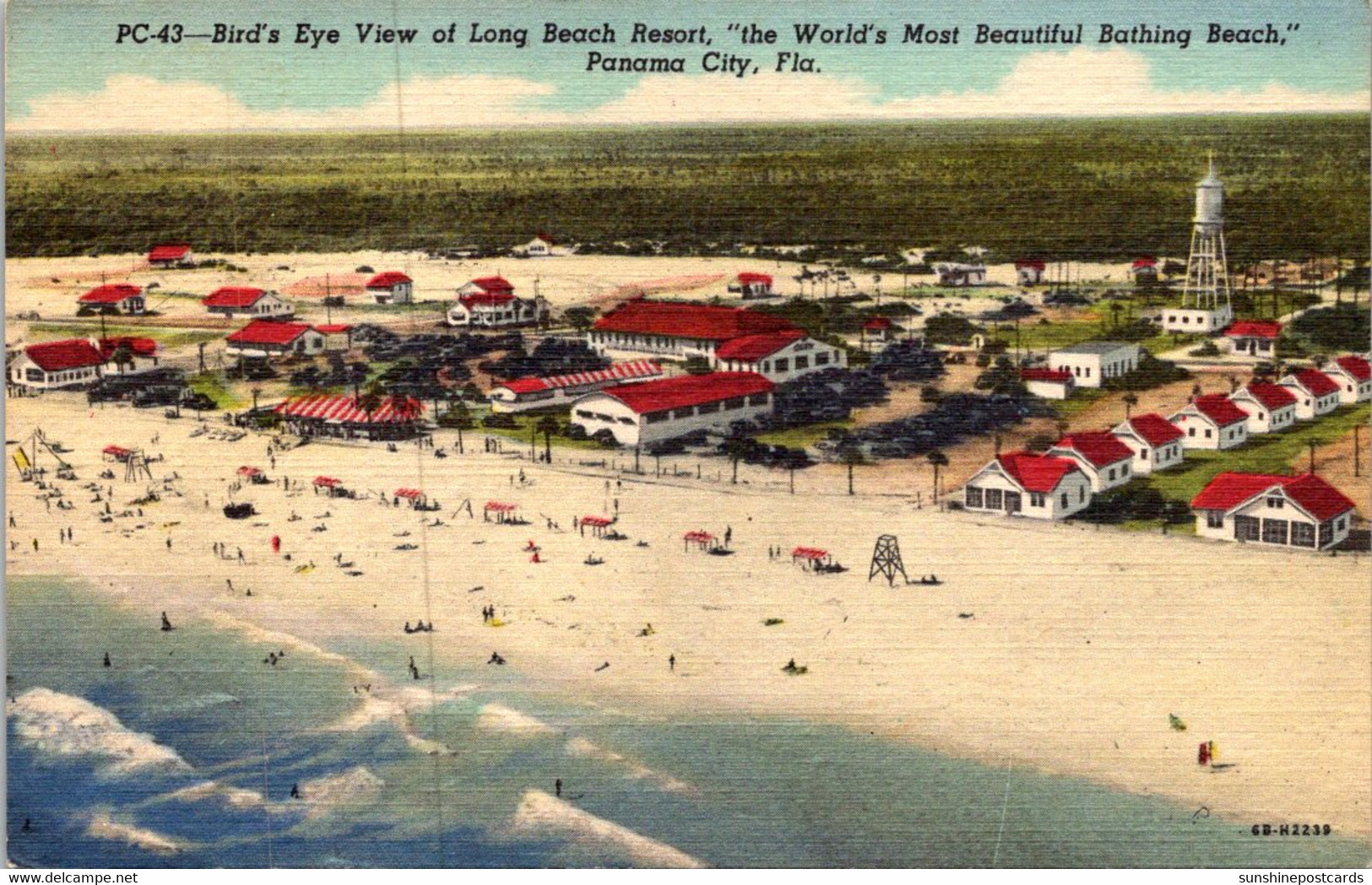 Florida Panama City Birds Eye View Of Long Beach Resort Curteich - Panama City