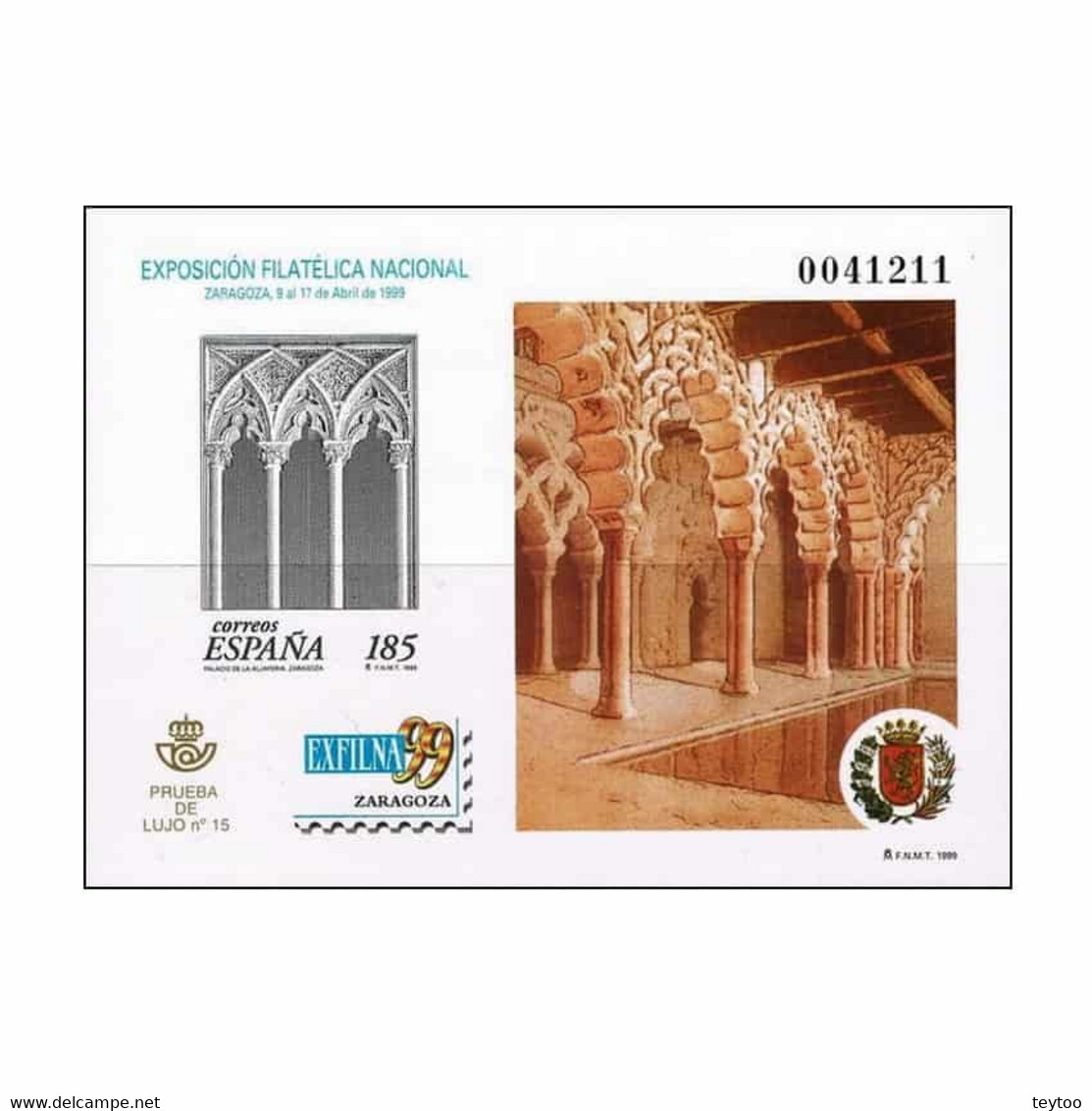 P0068# España 1999. PA. Exfilna 99. Zaragoza (M) - ED 68 - Proofs & Reprints