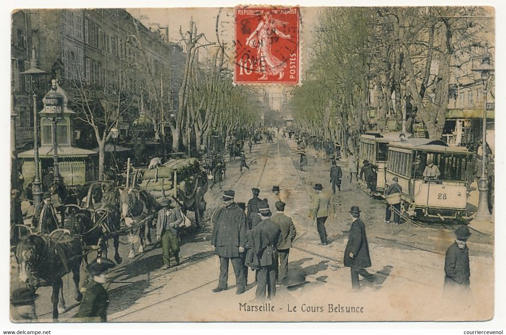 CPA - MARSEILLE (B Du R) - Le Cours Belsunce - Canebière, Stadtzentrum
