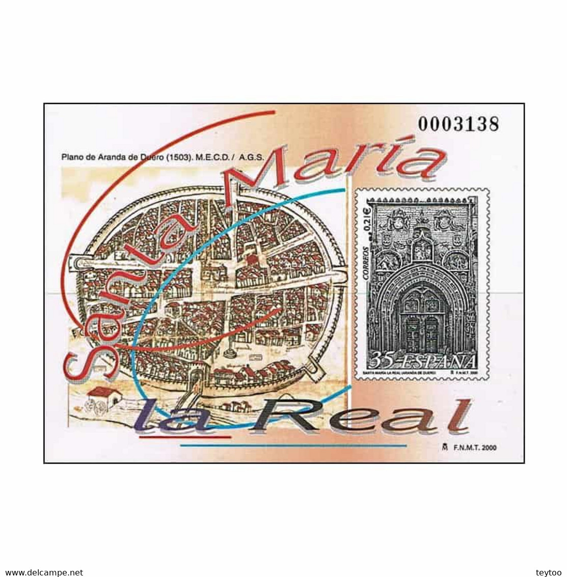P0073# España 2000, PA Santa María La Real. Aranda De Duero - ED 73 - Probe- Und Nachdrucke