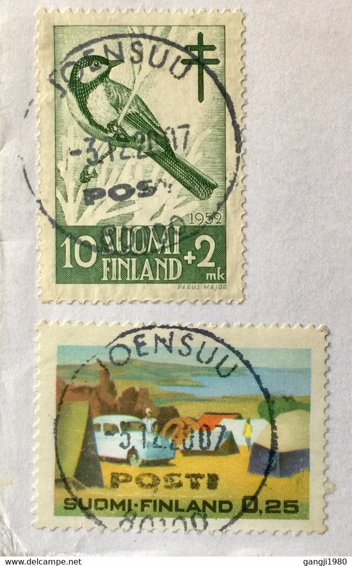 FINLAND 2007, T.B STAMP 1952 & 1958 USED!! TOTAL 7 STAMPS,BIRD OLY MPIC ,PLANT ,FLOWER HEALTH CAMP,GLOBE - Briefe U. Dokumente