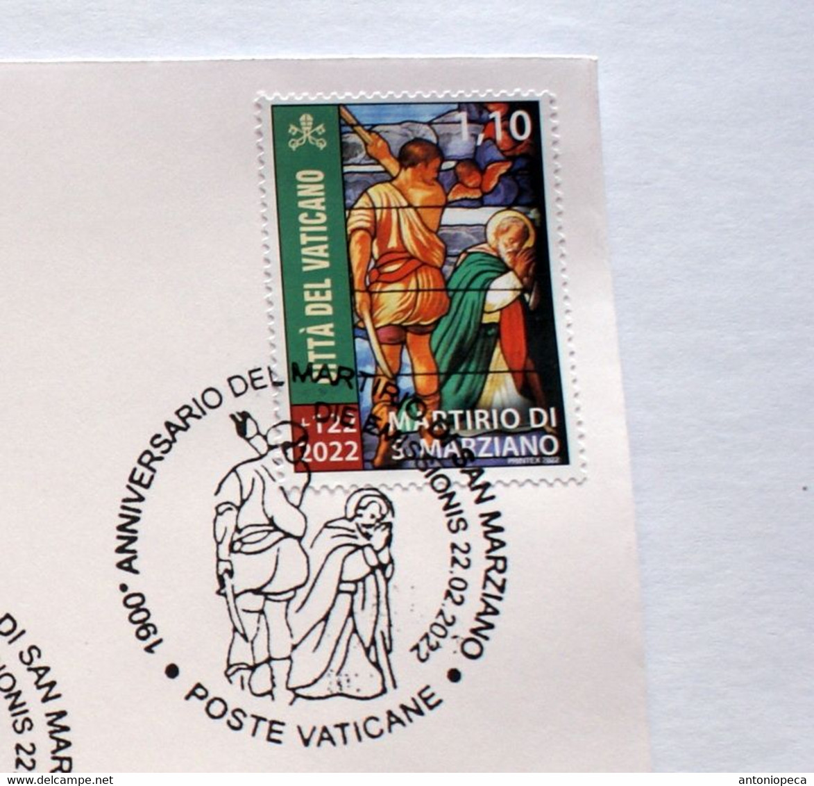 VATICAN 2022, ANNIVERSARIO MARTIRIO DI SAN MARZIANO, FDC - Unused Stamps