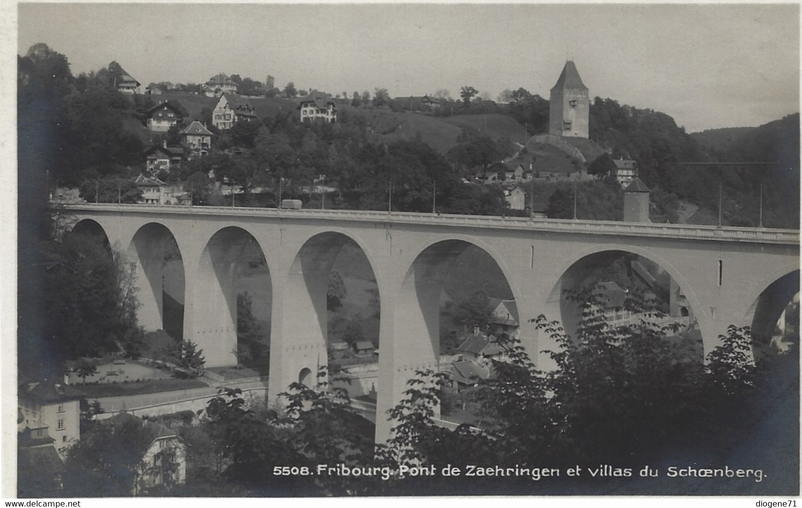 Fribourg Pont De Zaehringen Et Villas Du Schoenberg - Fribourg