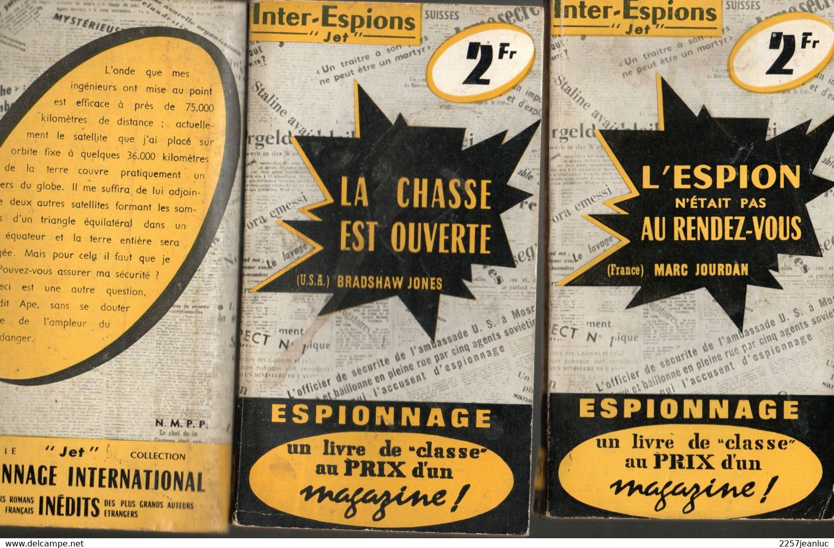 Lot De 5 Romans Inter Espions Jet Des Editions Presses Internationales N: 49.53.54.57.& 70 Titres Divers Des Années 1963 - Other & Unclassified