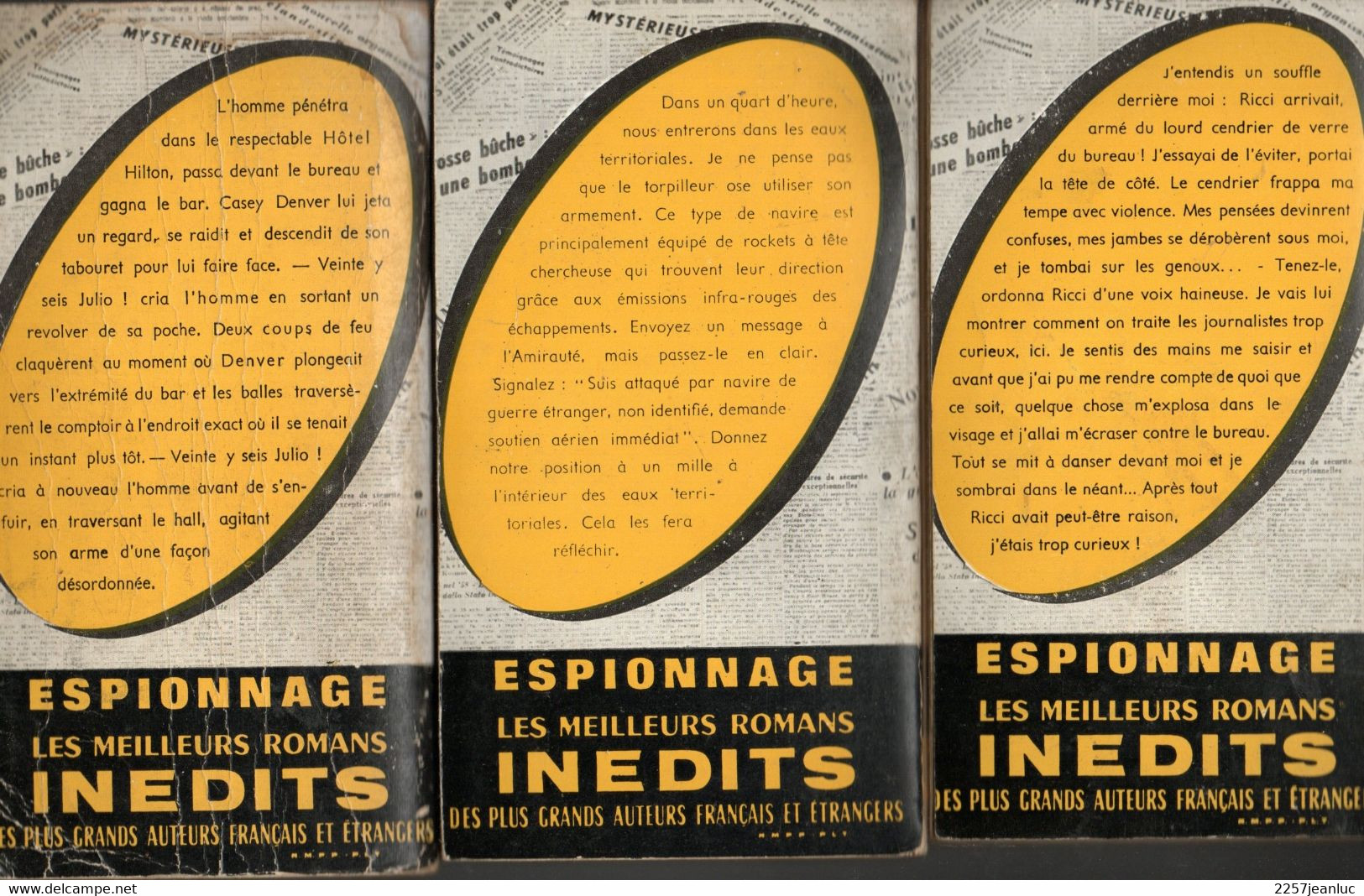 Lot De 5 Romans Inter Espions Jet Des Editions Presses Internationales N: 49.53.54.57.& 70 Titres Divers Des Années 1963 - Other & Unclassified