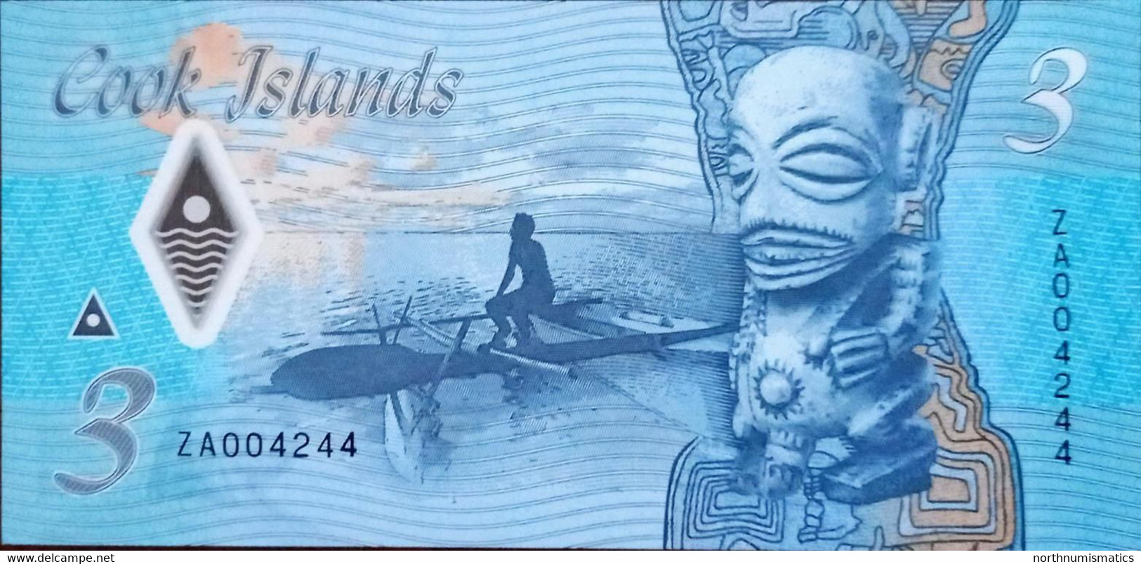 Cook Islands 3 Dollars ZA Replacement Unc - Cookeilanden