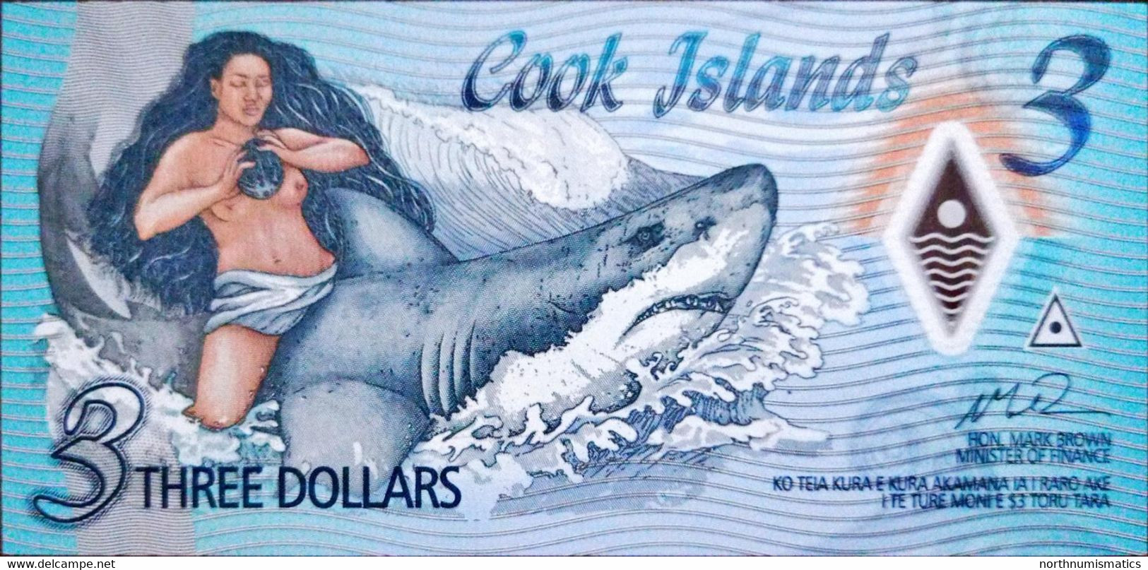 Cook Islands 3 Dollars ZA Replacement Unc - Cook