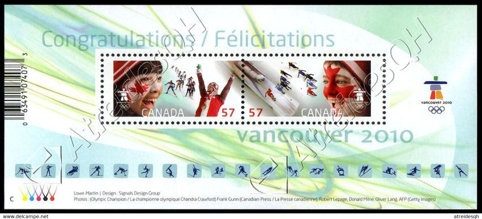 [Q] Canada 2010: Foglietto Spirito Olimpico - Vancouver 2010 / Vancouver 2010 Olympic Spirit S/S  ** - Winter 2010: Vancouver