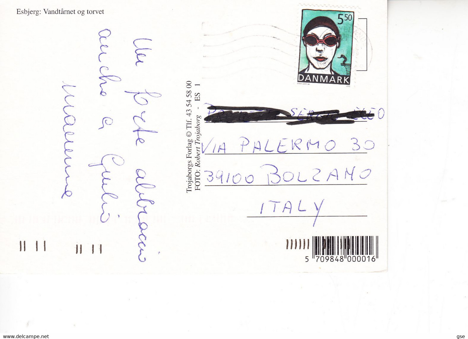 DANIMARCA  2003 - Cartolina Per Italia - Sport - Nuoto - Storia Postale