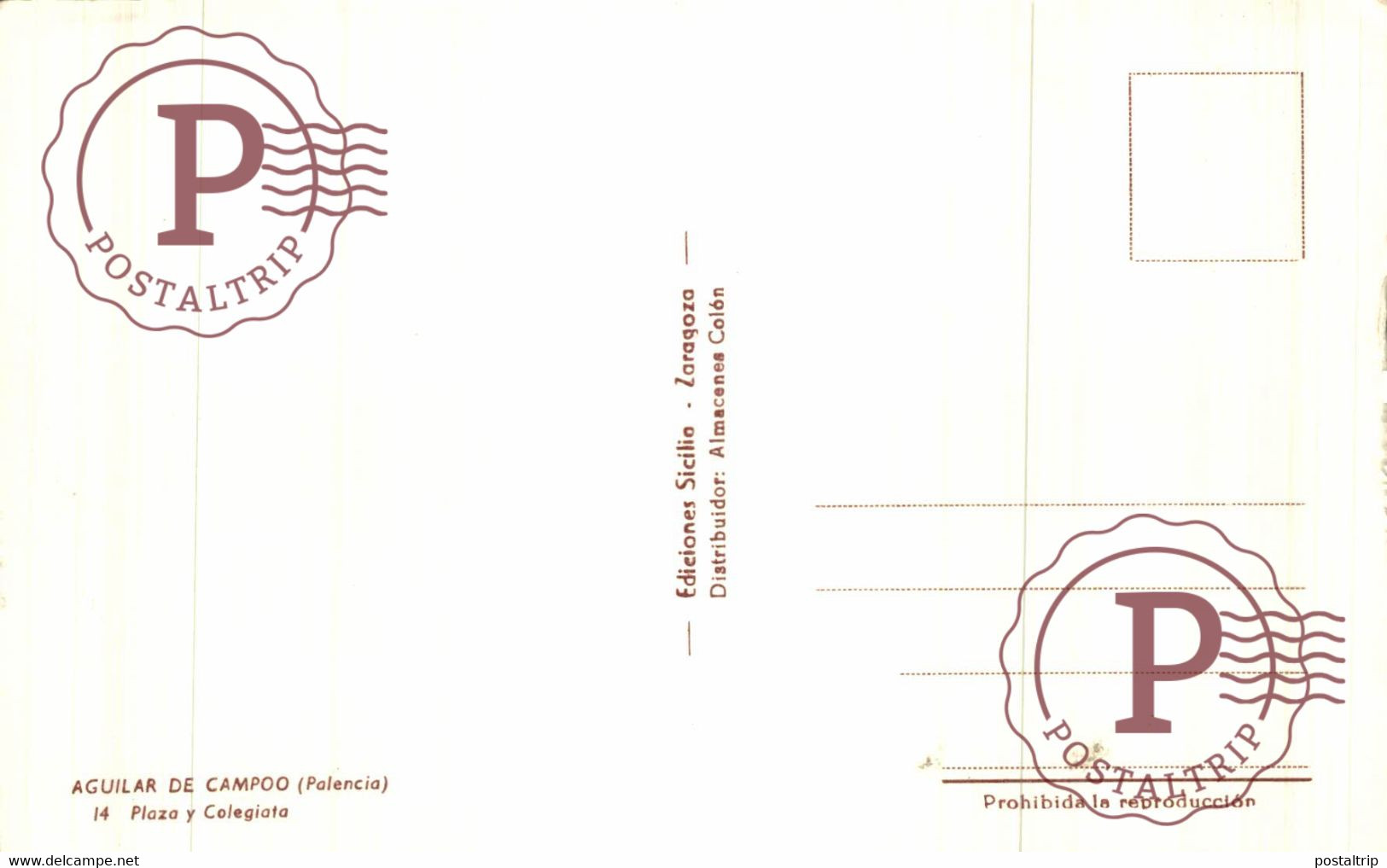 PALENCIA. AGUILAR DE CAMPOO. PLAZA Y COLEGIATA. - Palencia