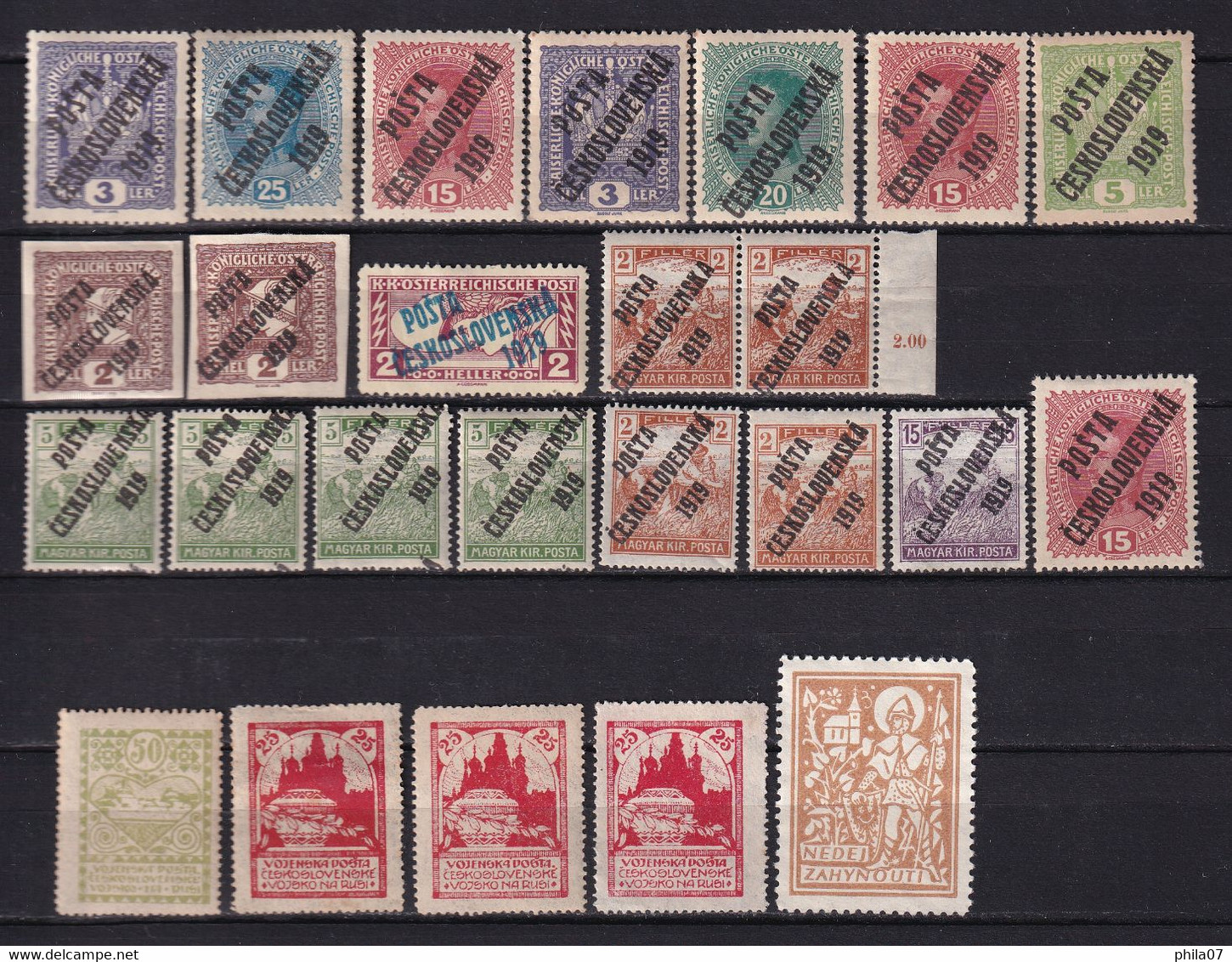 Czechoslovakia Mail - Lot Of Provisional Stamps And Stamps Of Czechoslovakia Military In Russia. - Sonstige & Ohne Zuordnung