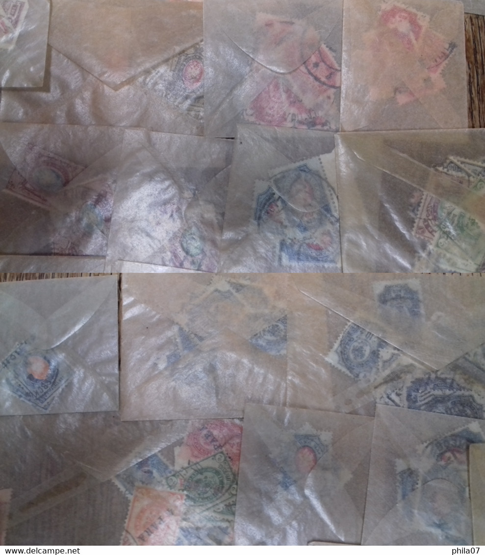 Russia - big lot of old stamps, unreviewed by types of paper, perforation, watermarks and cancels. Mostly good quality.