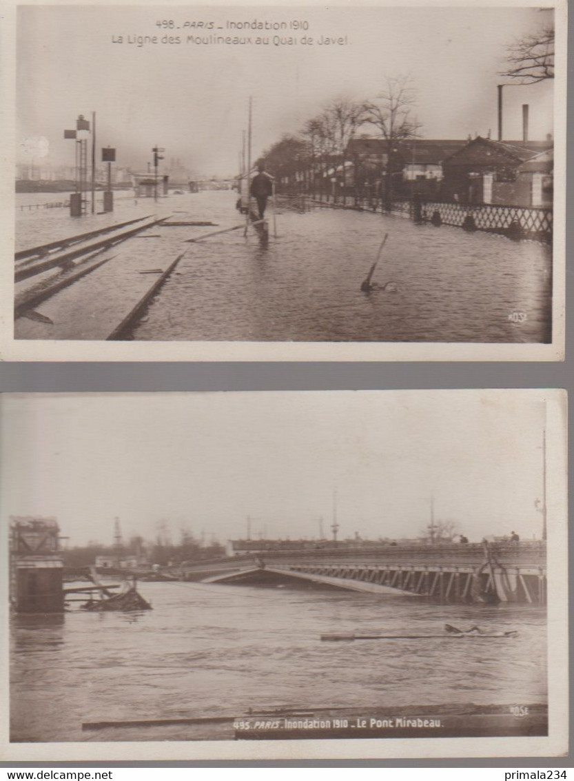 PARIS 75015 - INONDATIONS 1910 - QUAI DE JAVEL -PONT MIRABEAU - Paris (15)