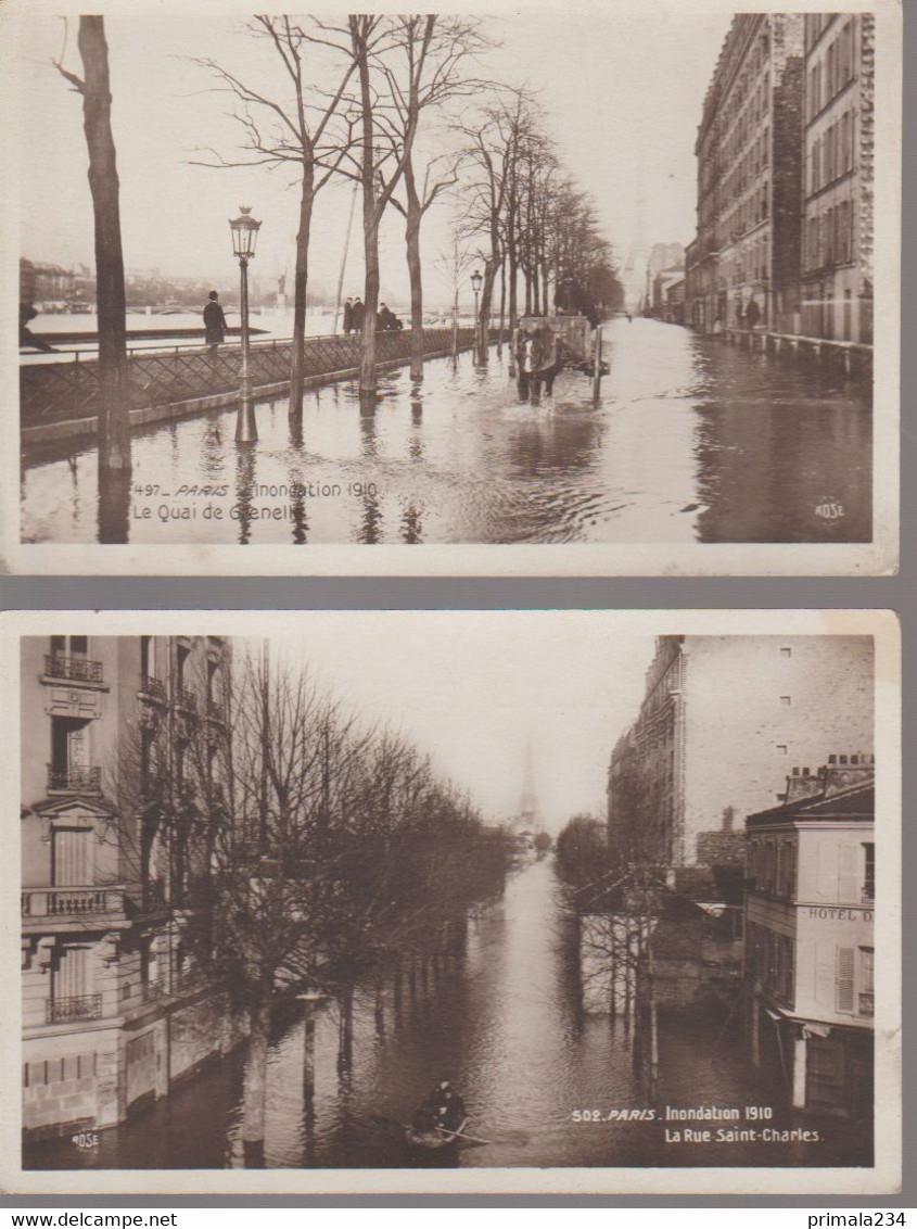 PARIS 75015 - INONDATIONS 1910 - QUAI DE GRENELLE - RUE ST CHARLES - Arrondissement: 15