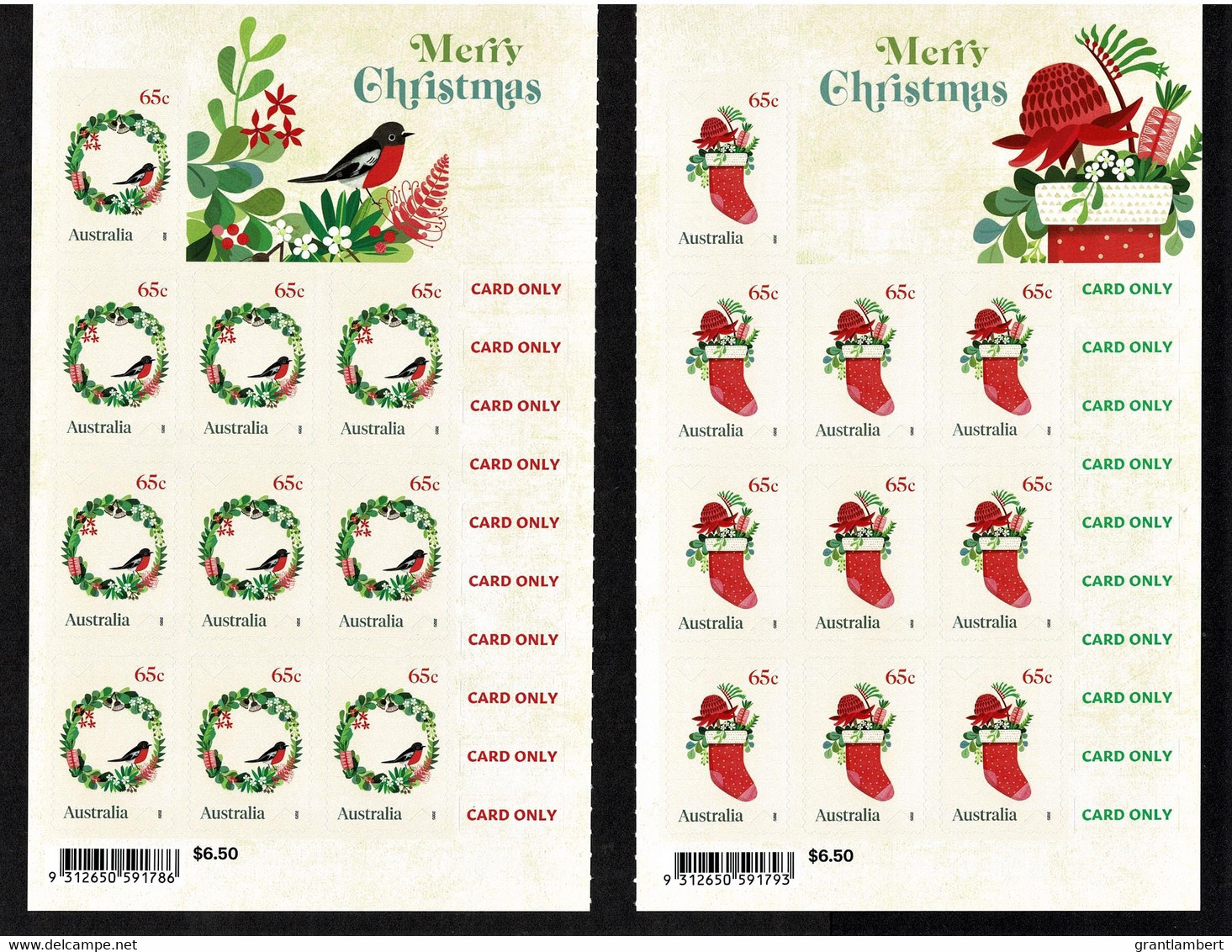 Australia 2021 Merry Christmas Set Of 2 Mint Sheetlets - Ungebraucht