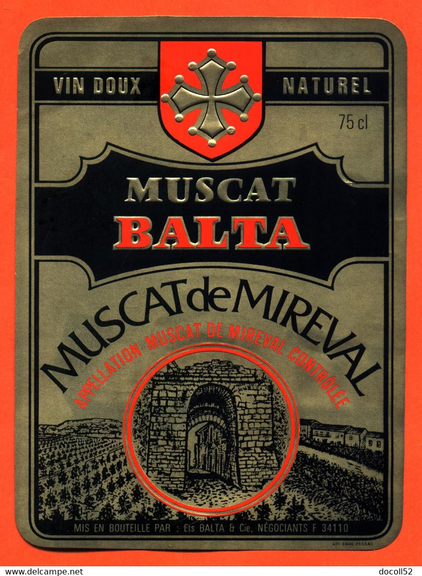 Etiquette Ancienne Neuve De Vin Doux Naturel Muscat De Mireval Léon Botta à Sète - 75 Cl - Languedoc-Roussillon