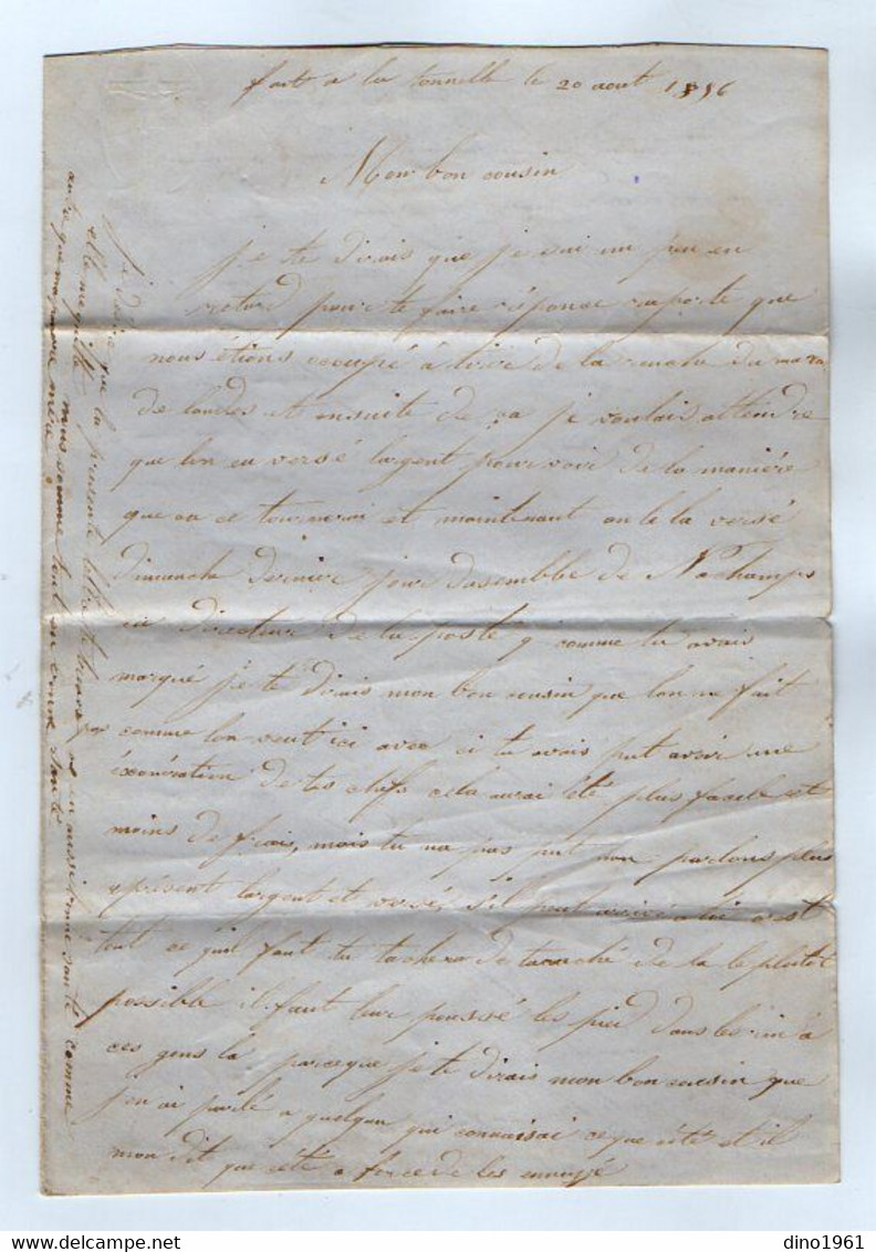 VP19.284 - 1856 - Lettre - Fait à La Tonnelle LANDES ? ( Charente Maritime ) - Manuscrits