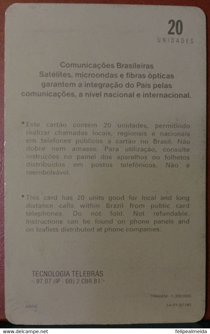 Phone Card Manufactured By Telebras In 1997 - Series Brasilsat - Comunicação Brasileira - Espace