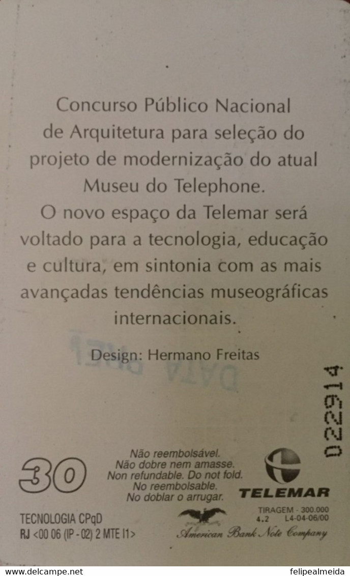 Phone Card Manufactured By Telemar In 2000 - National Public Architecture Competition - Opérateurs Télécom