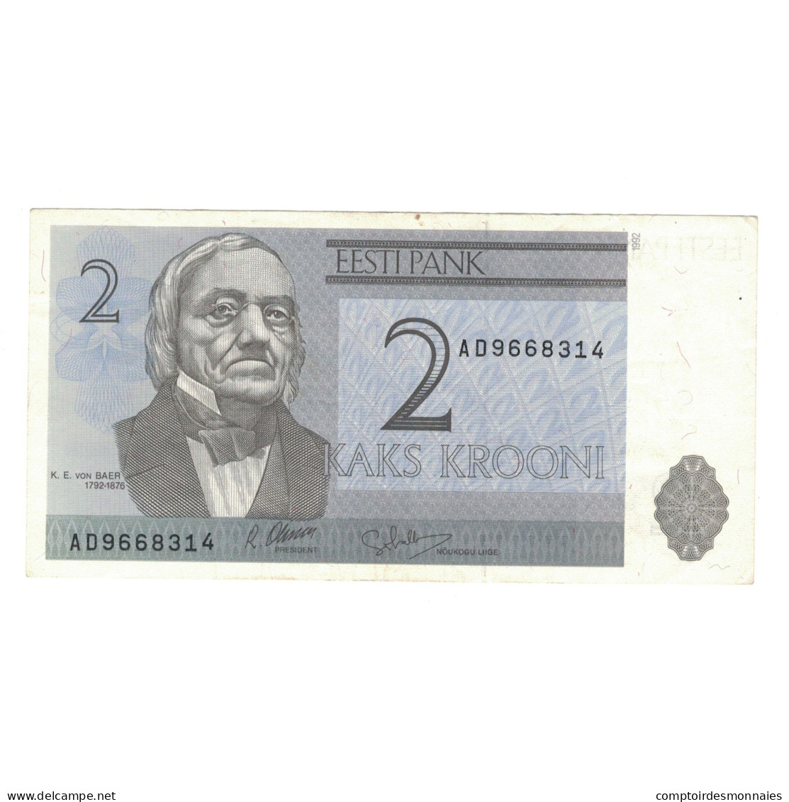 Billet, Estonie, 2 Krooni, 1992, KM:70a, TTB+ - Estland