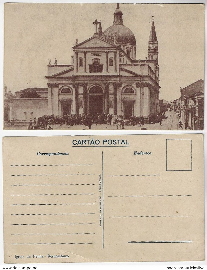 Brazil Pernambuco 1920s postcard Photo Of Penha Church In Recife Publisher Eugênio Nascimento Unused - Recife