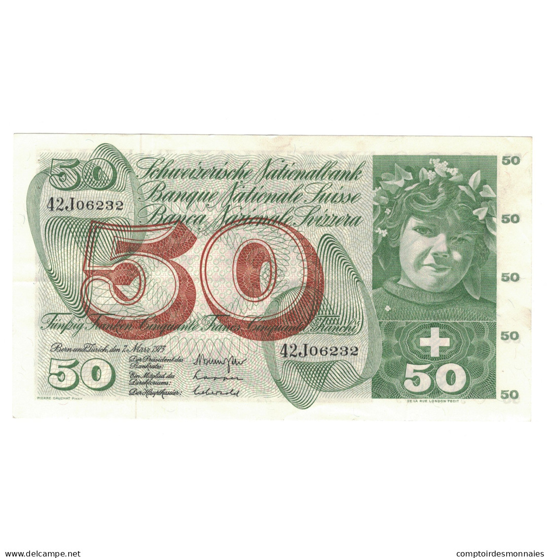 Billet, Suisse, 50 Franken, 1973, 1973-03-07, KM:48m, TTB - Suisse