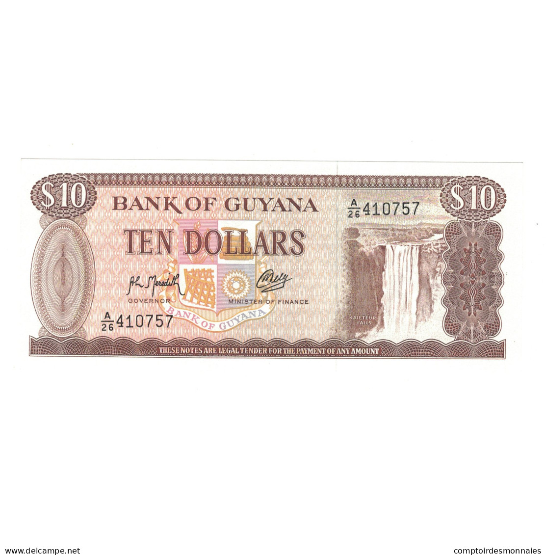 Billet, Guyana, 10 Dollars, KM:23f, SPL - Guyana