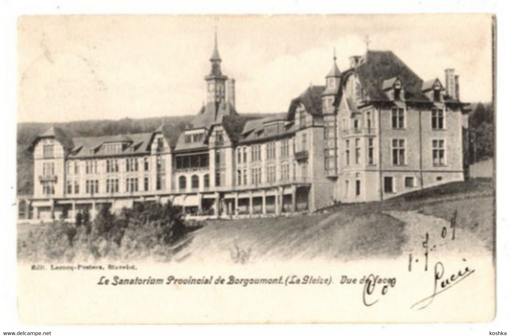 LA GLEIZE - Sanatorium Provincial De Borgoumont - Vue De Face - Envoyée En 1909 - édition Lecocq Peeters, Stavelot - Stoumont