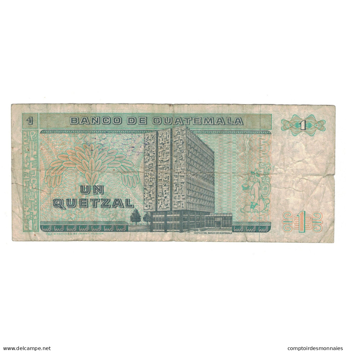 Billet, Guatemala, 1 Quetzal, 1988, 1988-01-06, KM:66, TB - Guatemala