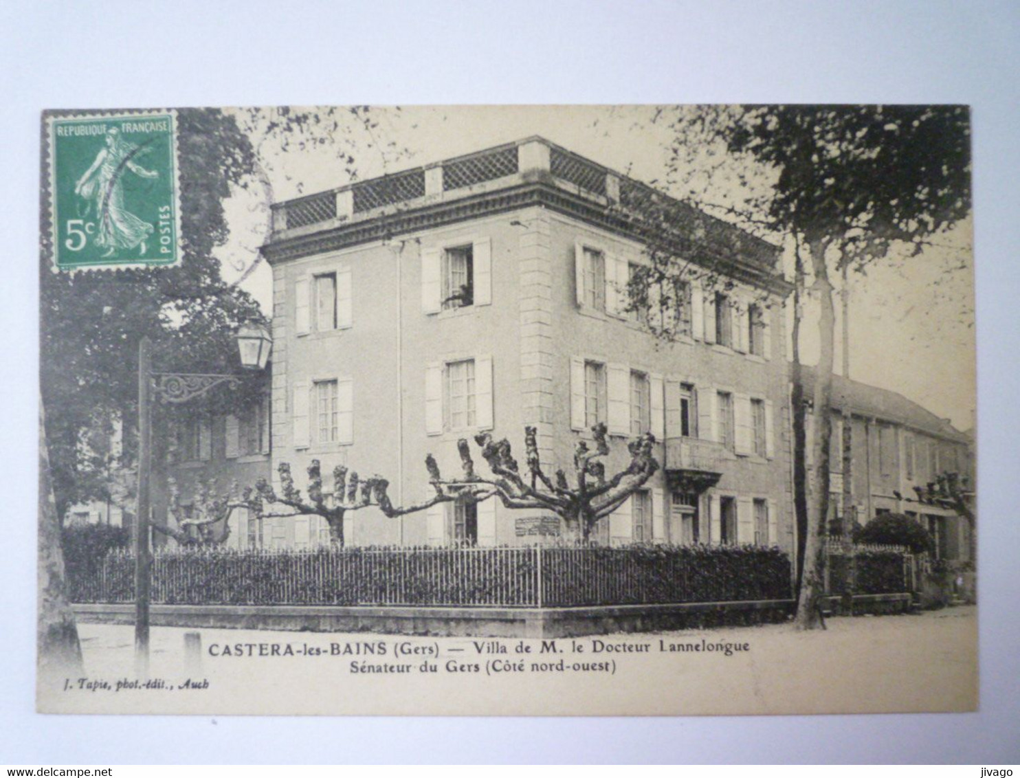 2022 - 937  CASTERA-les-BAINS (Gers)  :  Villa De M. Le Docteur LANNELONGUE  Sénateur Du Gers  1908    XXX - Castera