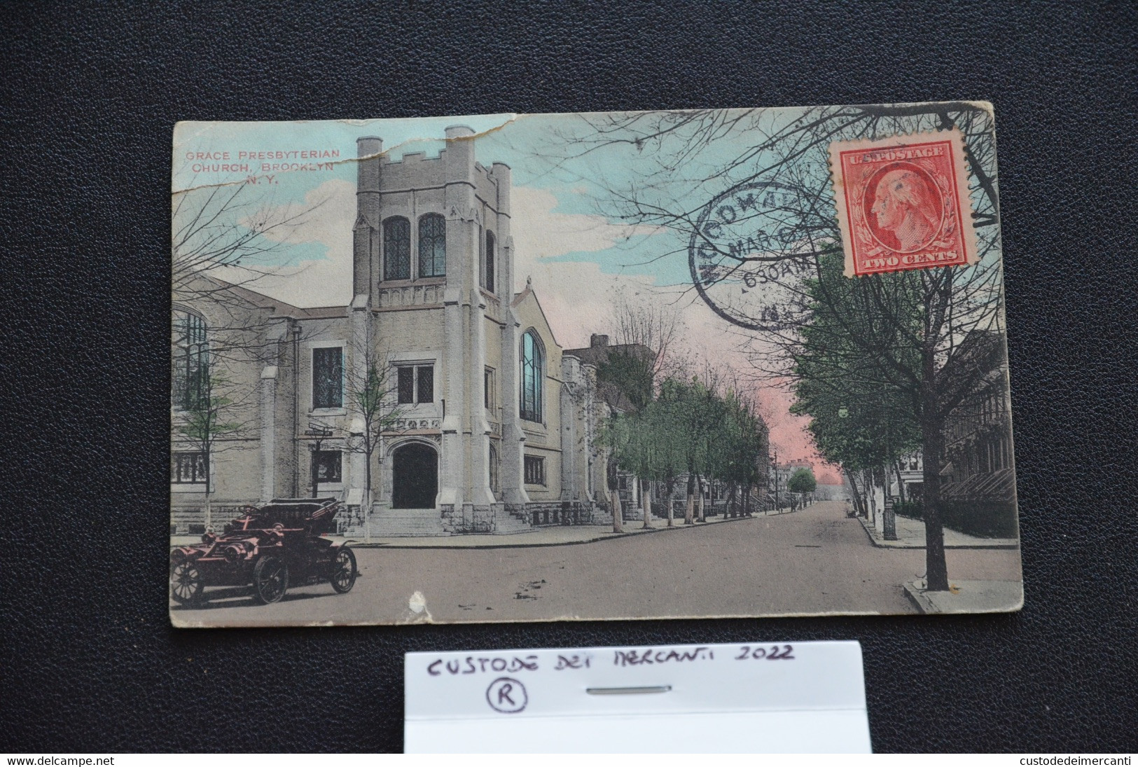 CARTOLINA POSTALE CARD POSTAL GRACE PRESBYTERIAN CHURCH BROOKLYN N.Y. CITY VG 1911 STAMP 2 CENTS - Brooklyn