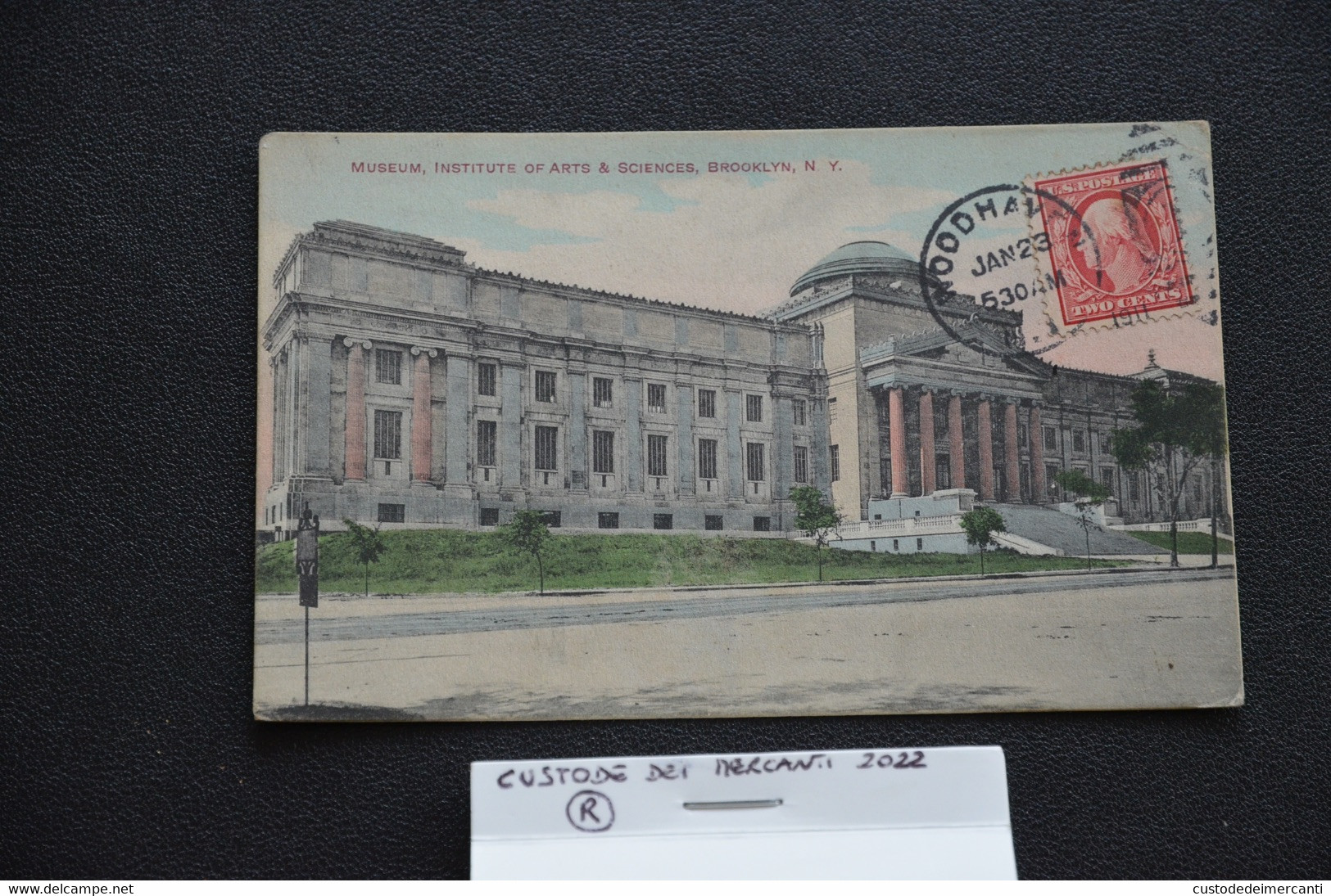 CARTOLINA POSTALE CARD POSTAL INSITUTE ARTS SCIENCE BROOKLYN N.Y. CITY VG 1911 STAMP ONE CENTS G. WASHINGTON RARE - Brooklyn