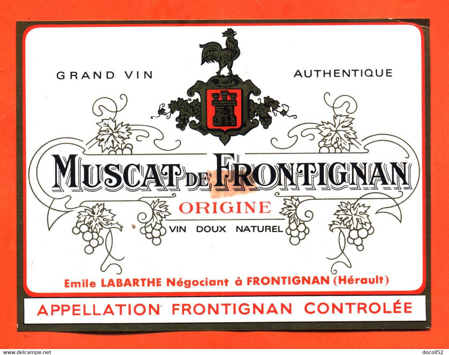 Etiquette Ancienne Neuve De Vin Muscat De Frontignan émile Labarthe à Frontignan - 75 Cl - Languedoc-Roussillon