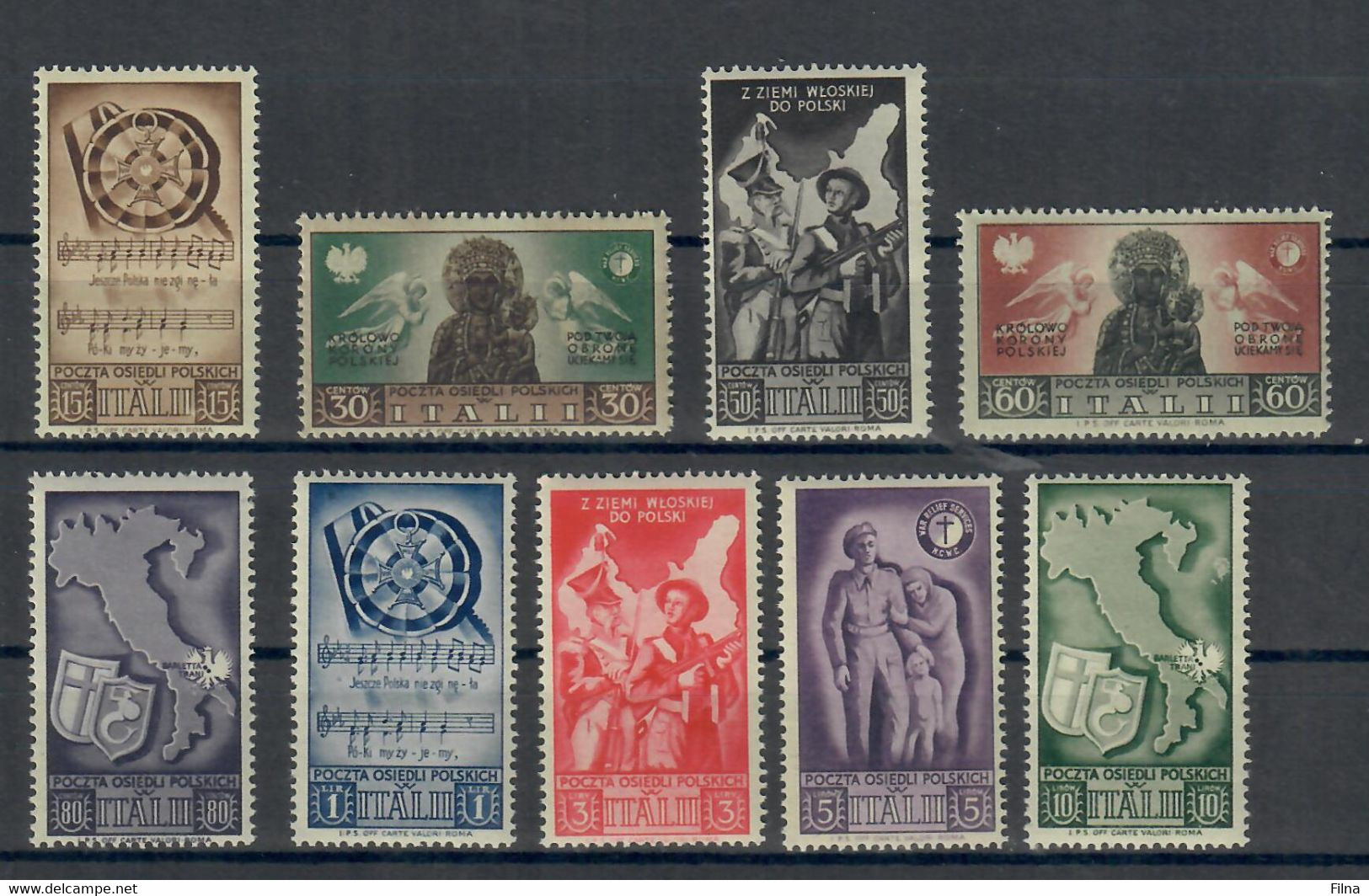 ITALIA REGNO - CORPO POLACCO 1946 - SOCCORSO DI GUERRA  - SERIE COMPLETA - MNH/** - 1946-47 Période Corpo Polacco