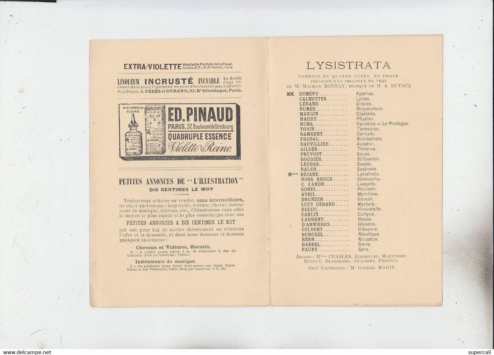 RT34.100   SUPPLEMENT GRATUIT DE L'ILLUSTRATION  THEATRE DU VAUDEVILLE. Mme REJANE - Periódicos - Antes 1800