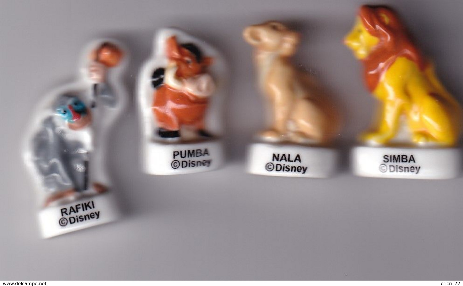 4 Fèves Roi Lion Simba Nala Rafiki Dos Plat Pumba Dos Plat - Disney