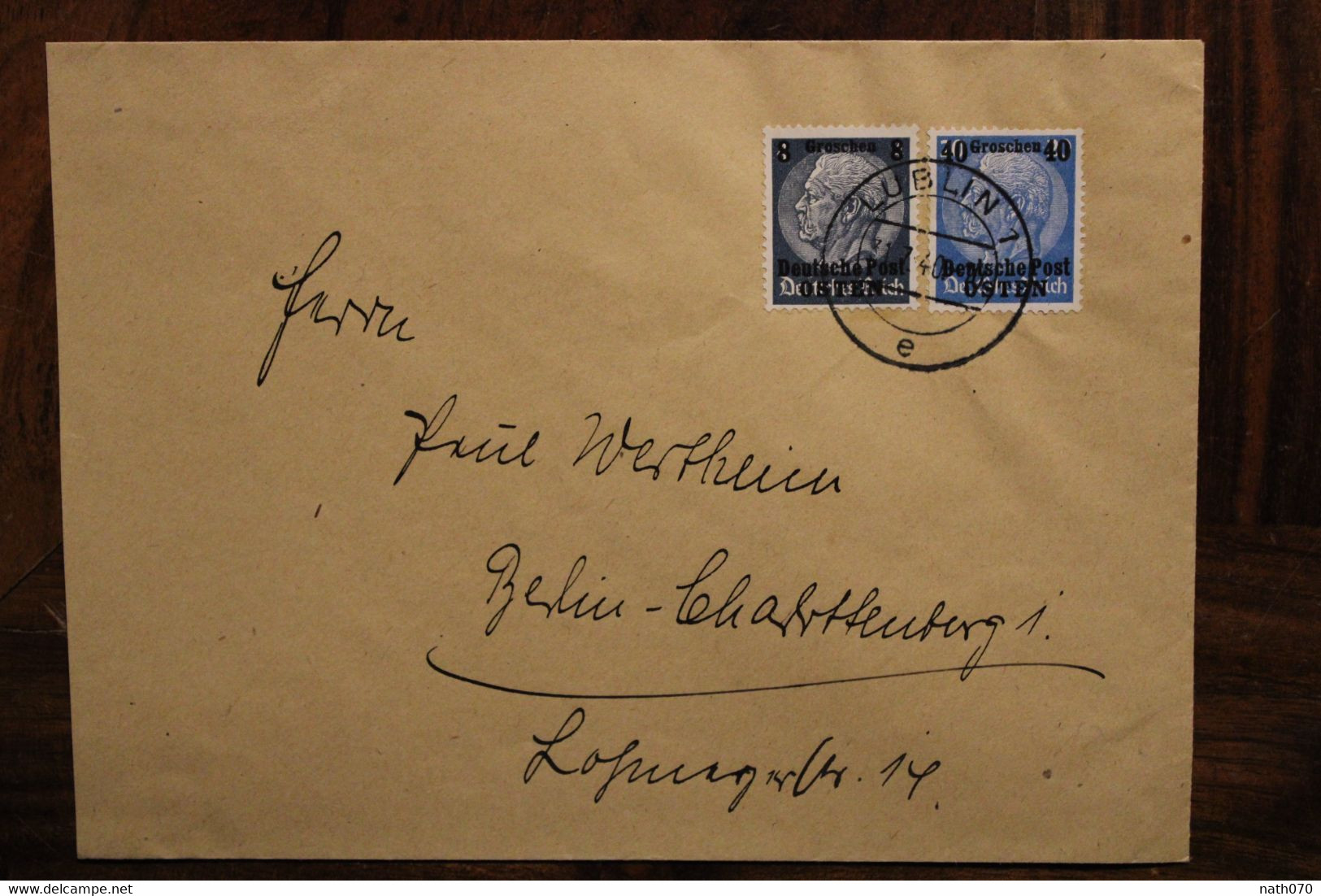 1940 Lublin Osten Dt Reich Allemagne Cover Sudètes WW2 WK2 Besetzung Occupation Poland Pologne - Occupation 1938-45