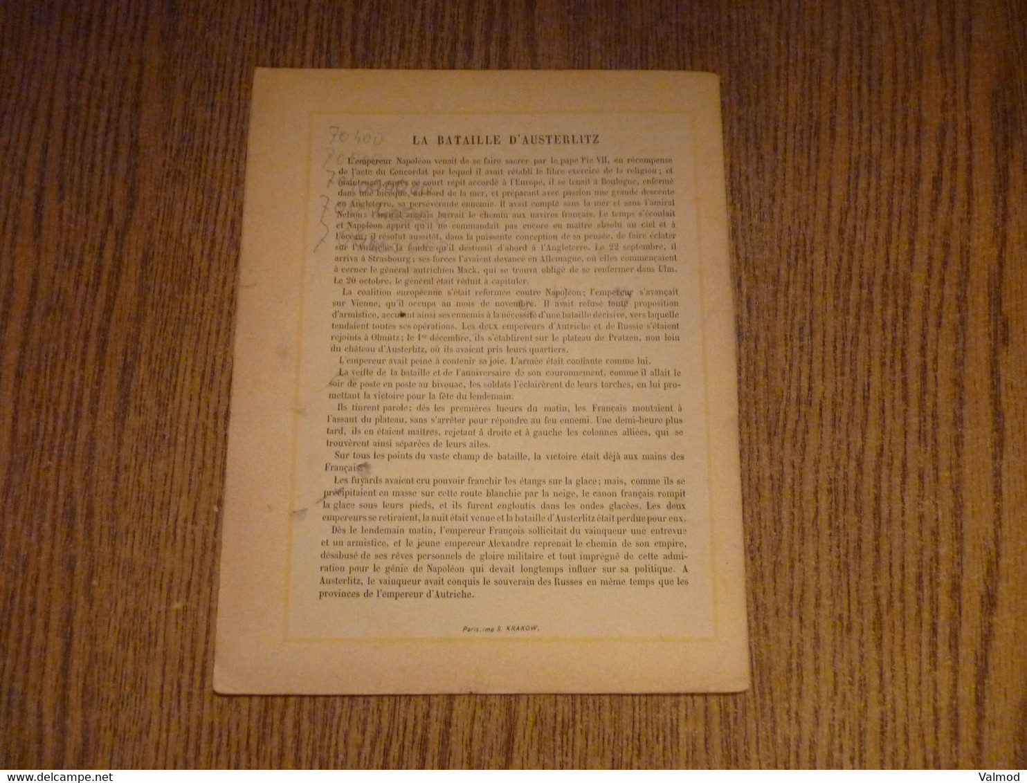 Protège-Cahier/Couverture "Bataille D'Austerlitz N° 17" - Format Plié 22,1 Cmx17,5 Cm. - Protège-cahiers