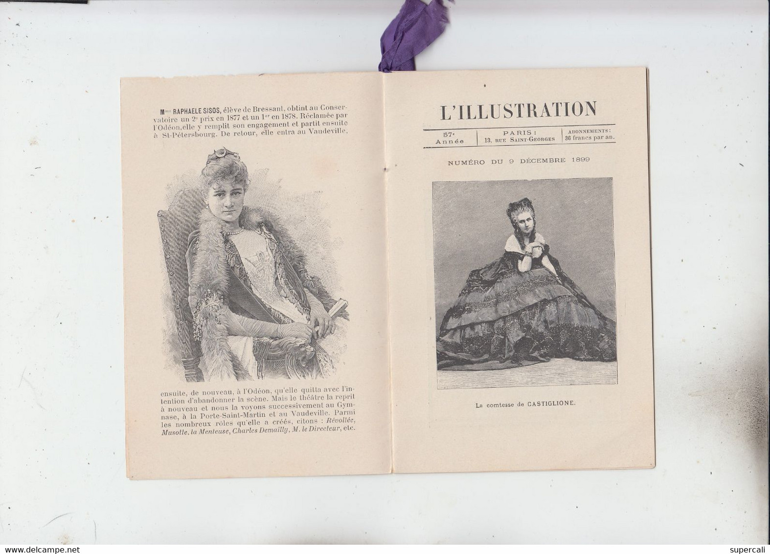 RT34.092  L'ILLUSTRATION. PROGRAMME THEATRE DU VAUDEVILLE 1899 LA COMTESSE DE CASTIGLIONNE - Periódicos - Antes 1800