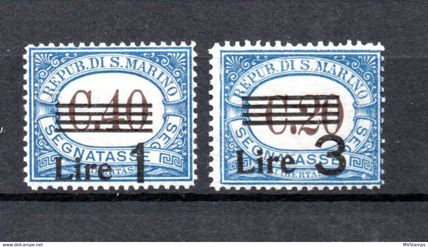 San Marino 1936 Old Overprinted Tax-stamps (Michel 59+63) Nice MNH - Timbres-taxe