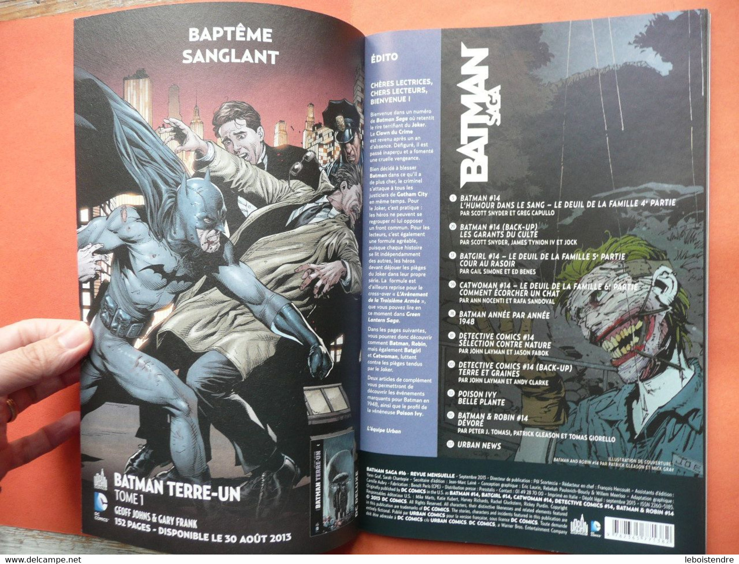 BATMAN SAGA N 16 SEPTEMBRE 2013 DETECTIVE COMICS 14 BATMAN & ROBIN 14 BATGIRL 14 URBAN COMICS DC COMICS TBE - Batman