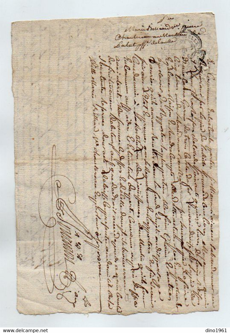 VP19.292 - Cachet De Généralité De LA ROCHELLE - Acte De 1786 Concernant Mr Jean BILLARD à LANDES . - Seals Of Generality