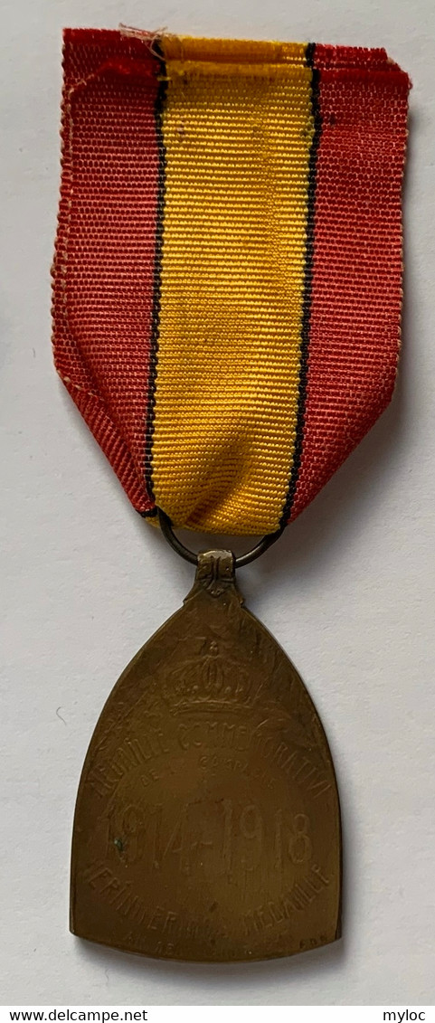 Militaira. Médaille Décoration Belge Guerre 14-18. Médaille Commémorative. - Belgique