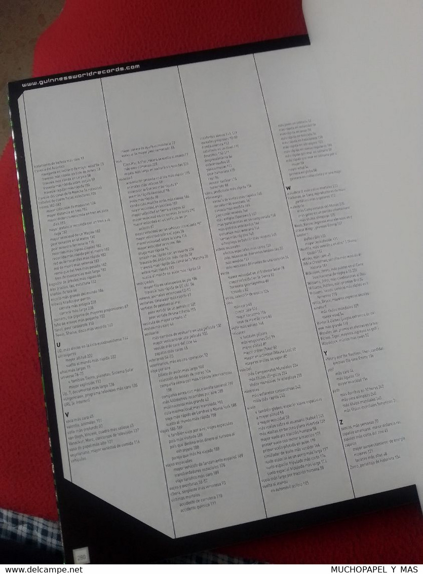 LIBRO GUINESS DE LOS RECORDS 2002 WORLD RECORDS, 280 PÁGINAS, EN ESPAÑOL, SPANISH LANGUAGE VER FOTOS Y DESCRIPCIÓN......