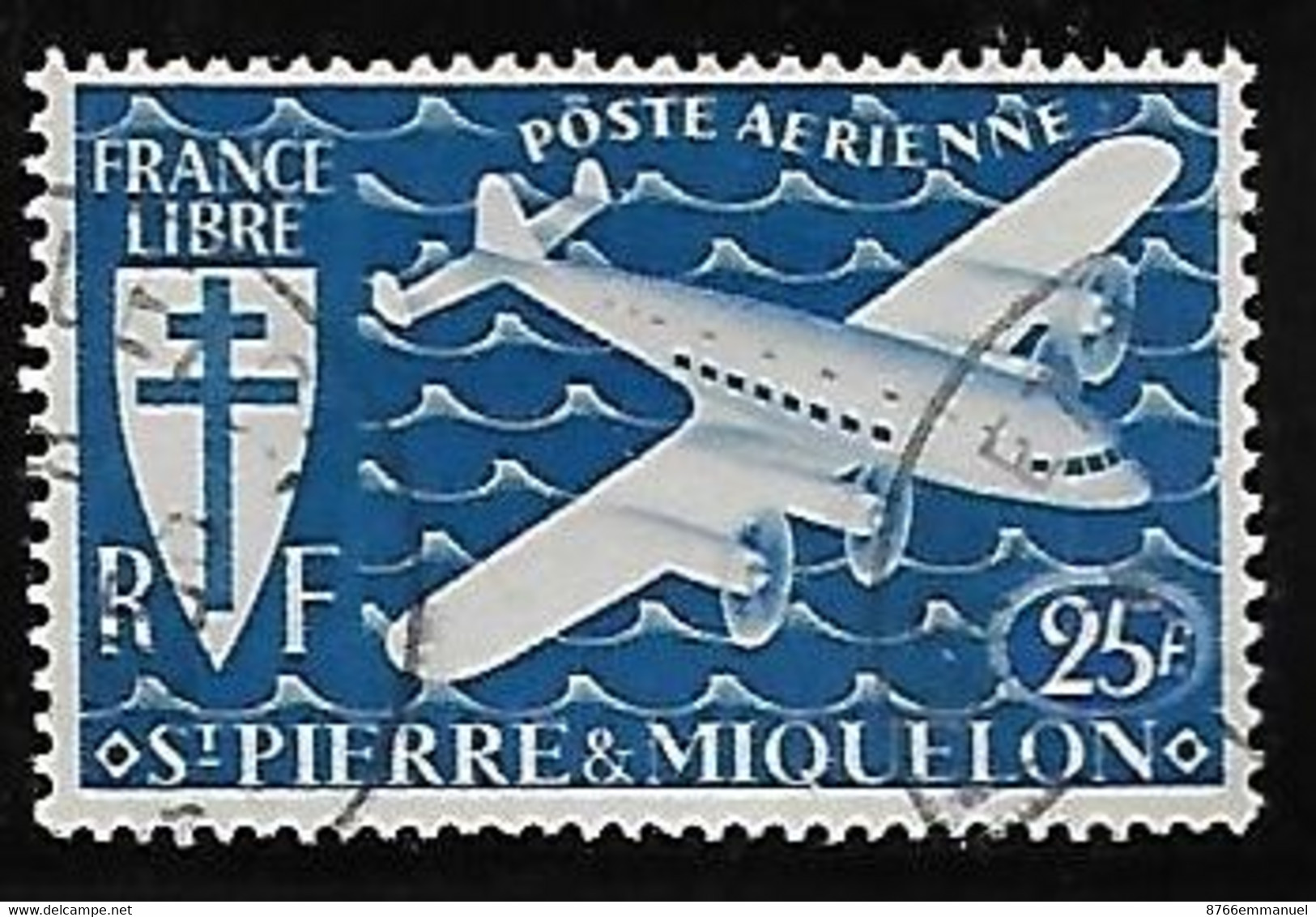 SAINT-PIERRE-ET-MIQUELON AERIEN N°8 - Usados