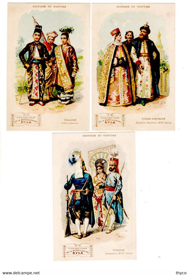 HISTOIRE DU COSTUME - COLLECTION DE LA MUSCULOSINE BYLA - LOT DE 7 CPA - Mode