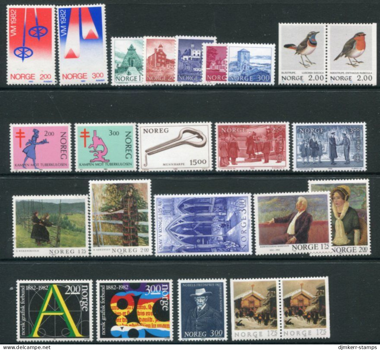 NORWAY 1982 Complete Year Issues Except Block 4 MNH / **.  Michel 853-75 - Ganze Jahrgänge