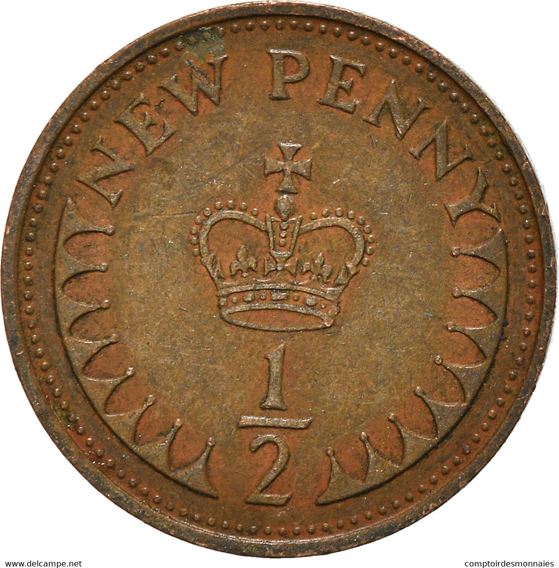 Monnaie, Grande-Bretagne, 1/2 New Penny, 1971 - 1/2 Penny & 1/2 New Penny