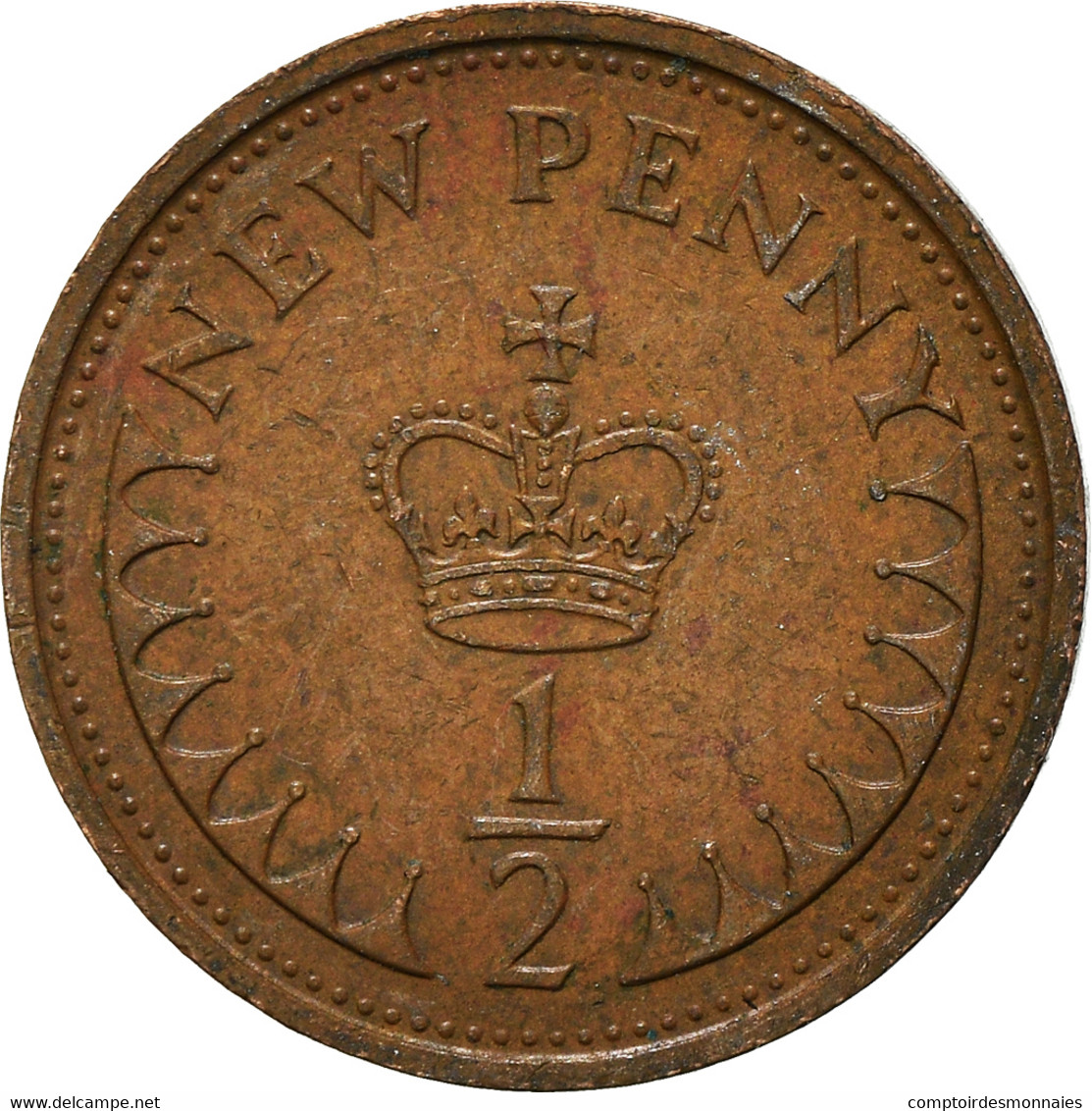 Monnaie, Grande-Bretagne, 1/2 New Penny, 1973 - 1/2 Penny & 1/2 New Penny