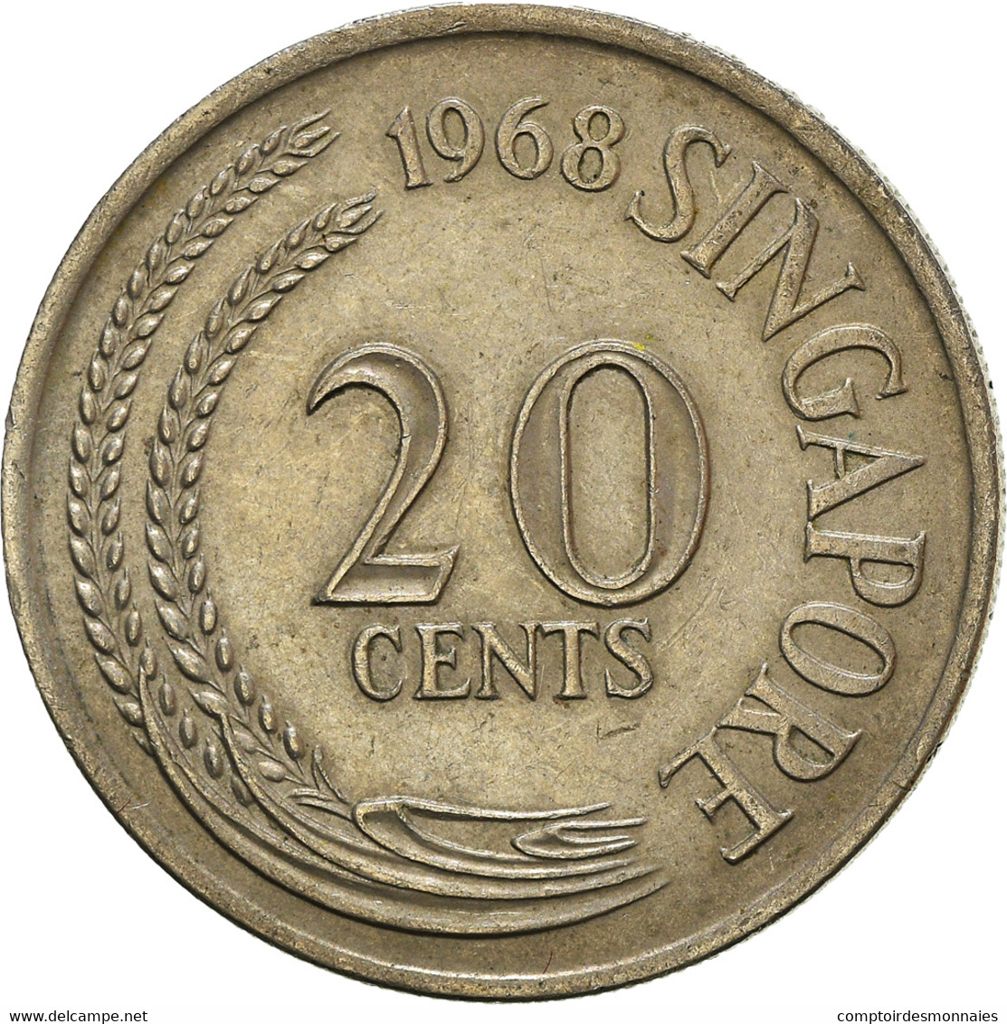 Monnaie, Singapour, 20 Cents, 1968 - Singapour